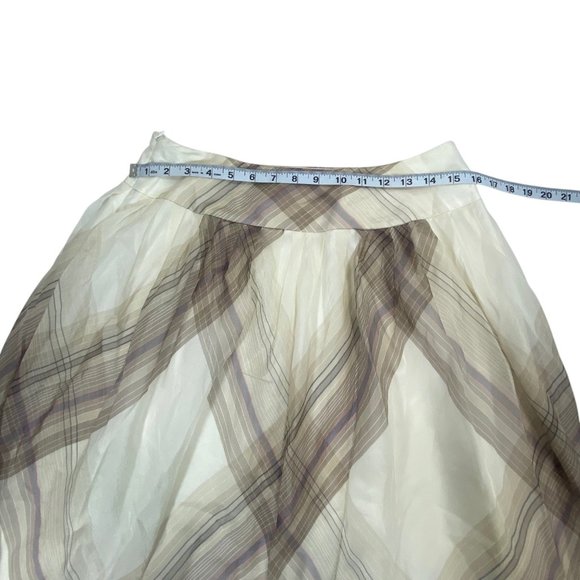 Talbots Pure Silk Midi Skirt | 10P | Plaid Organza | Lined | Preppy Old Money - Picture 7 of 10